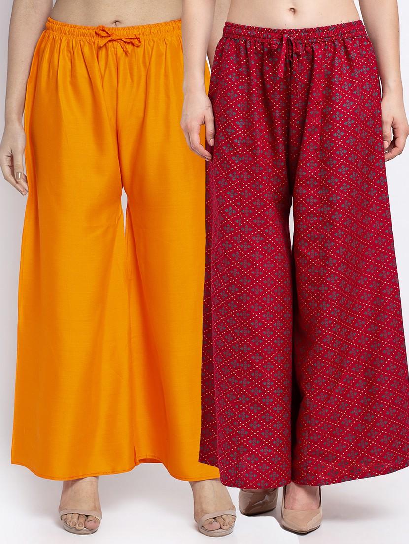 pack of 2 printed flared palazzo - 19124842 -  Zoom Image - 0