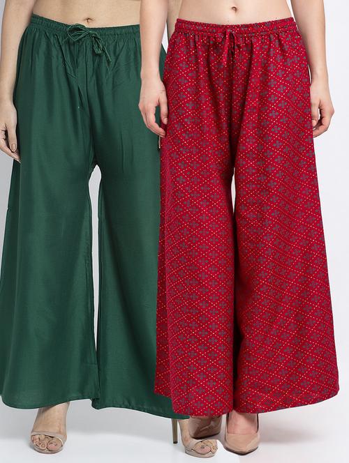 pack of 2 printed flared palazzo - 19124872 -  Standard Image - 0