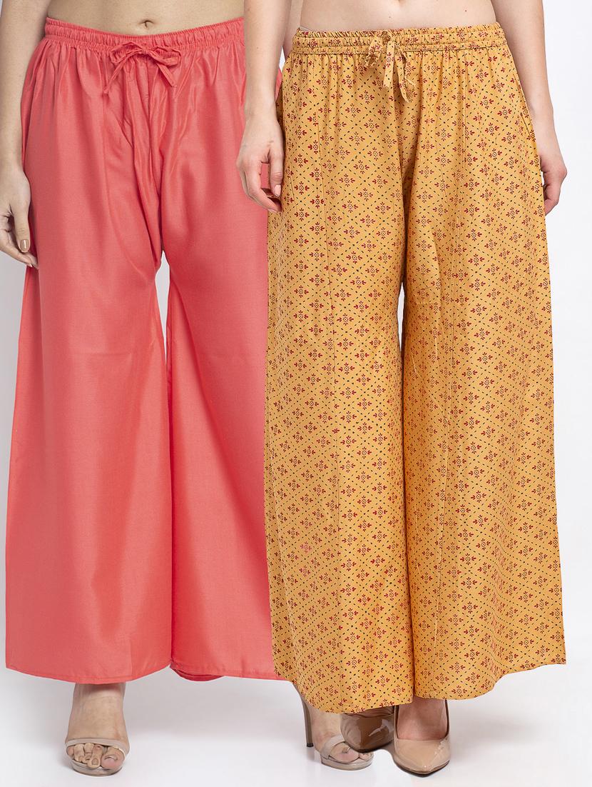 pack of 2 printed flared palazzo - 19124890 -  Zoom Image - 0