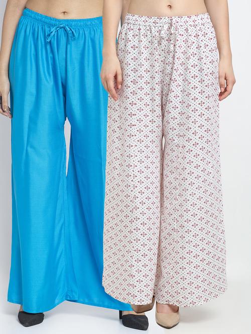 pack of 2 printed flared palazzo - 19124926 -  Standard Image - 0