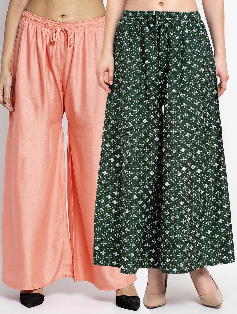 pack of 2 printed flared palazzo - 19124941 -  Zoom Image - 0