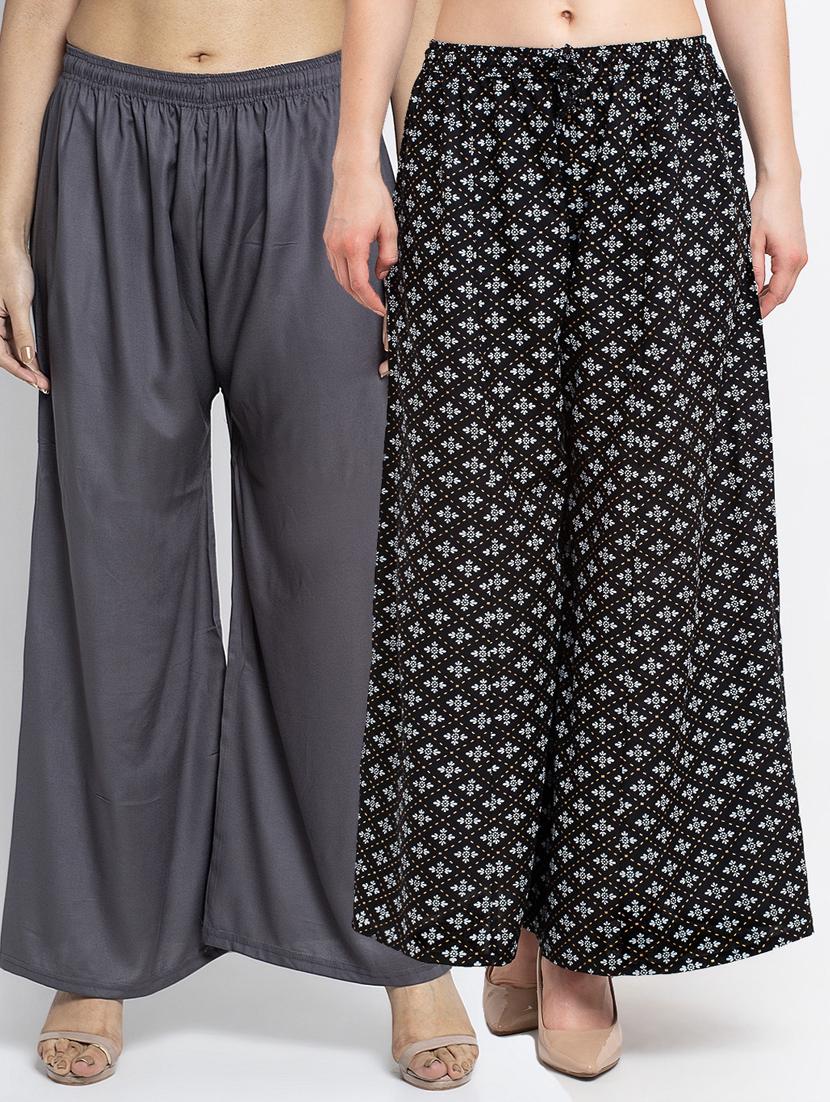 pack of 2 printed flared palazzo - 19124945 -  Zoom Image - 0
