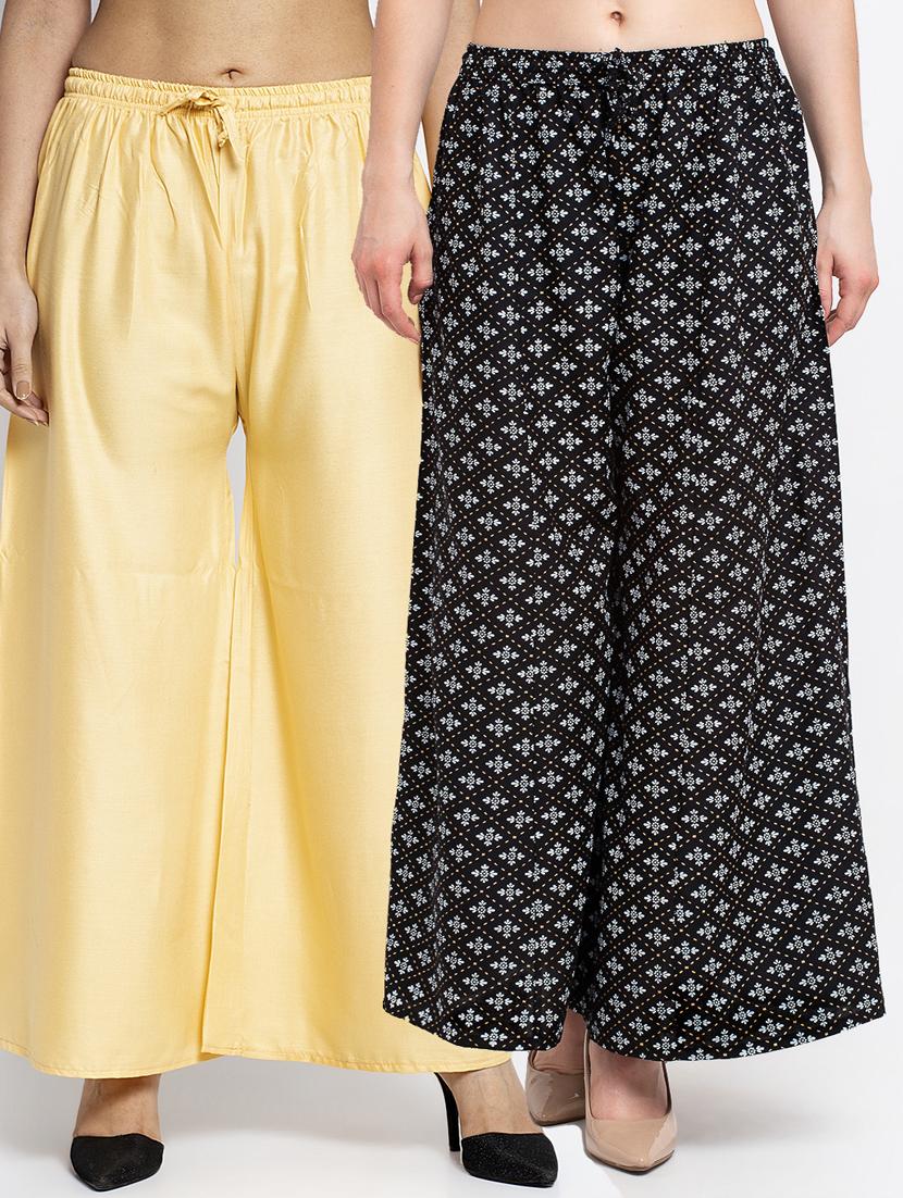 pack of 2 printed & solid palazzo  - 19124965 -  Zoom Image - 0