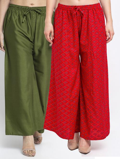 pack of 2 printed flared palazzo - 19124977 -  Standard Image - 0