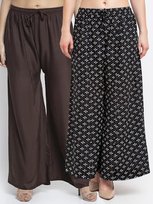pack of 2 printed flared palazzo - 19124985 -  Standard Image - 0