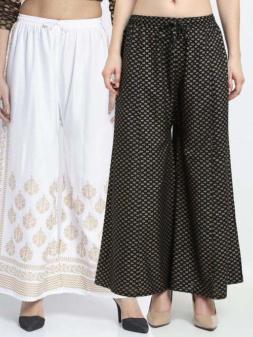 pack of 2 printed flared palazzo - 19125004 -  Standard Image - 0