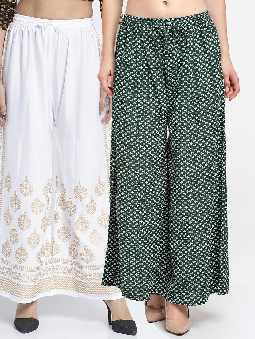 pack of 2 printed flared palazzo - 19125010 -  Zoom Image - 0