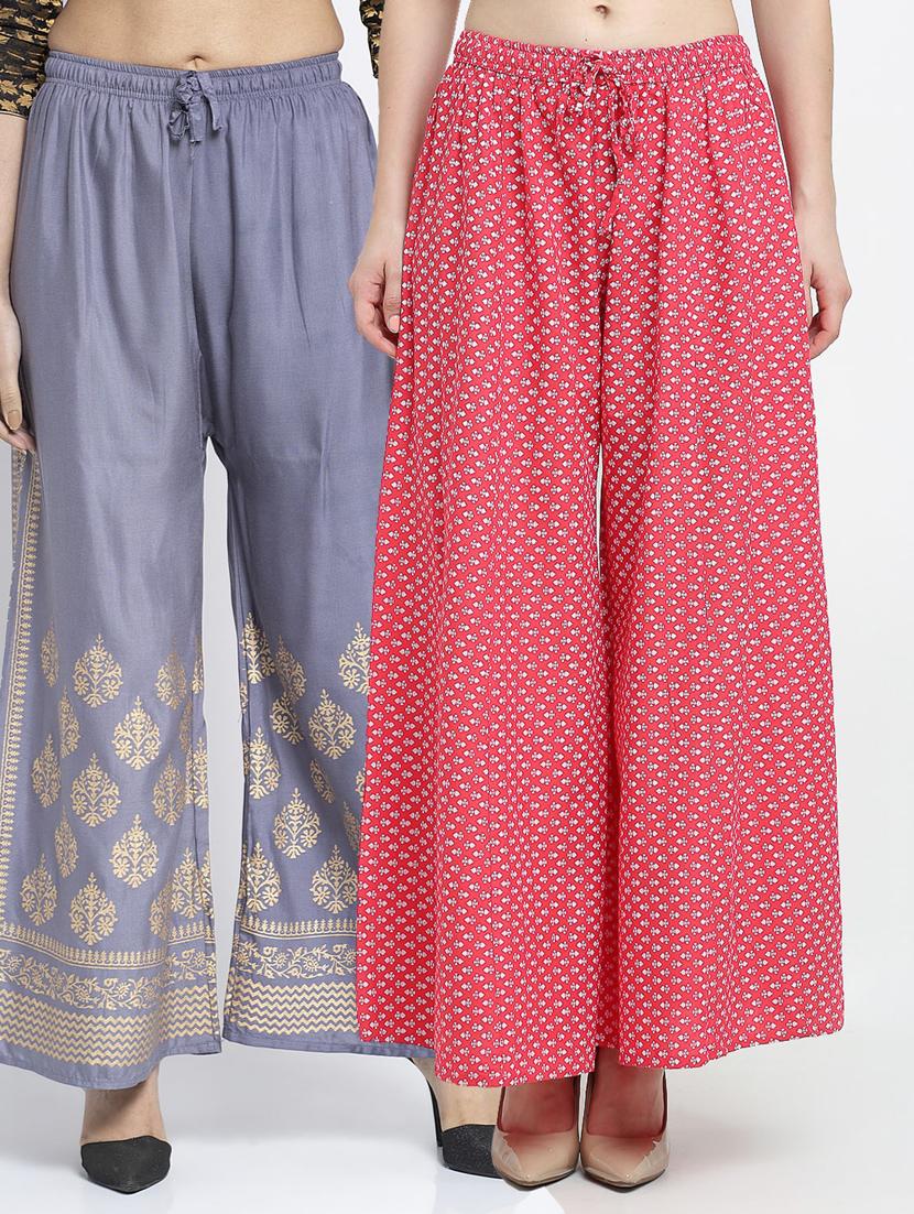 pack of 2 printed flared palazzo - 19125029 -  Zoom Image - 0