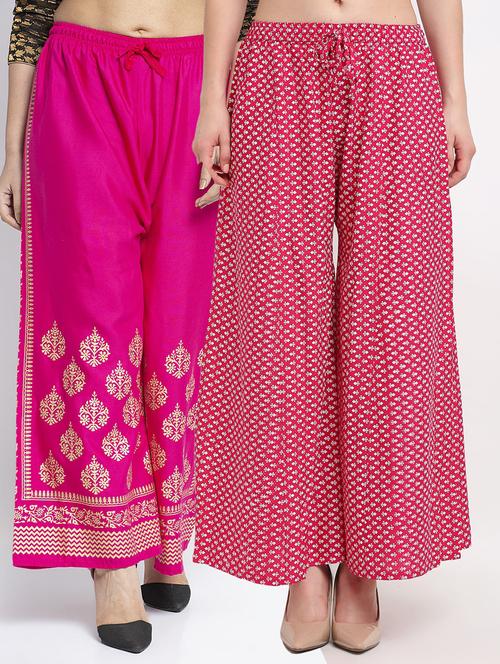 pack of 2 printed flared palazzo - 19125043 -  Standard Image - 0