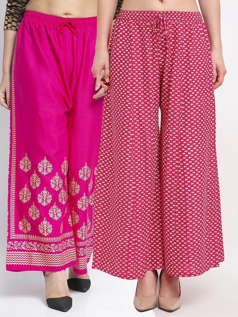 pack of 2 printed flared palazzo - 19125043 -  Zoom Image - 0