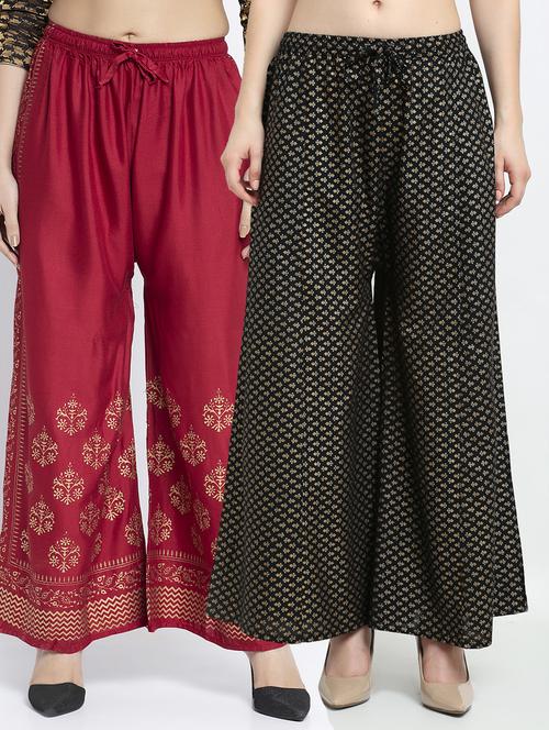 pack of 2 flared palazzos - 19125049 -  Standard Image - 0
