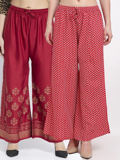 pack of 2 printed flared palazzo - 19125051 -  Standard Image - 0