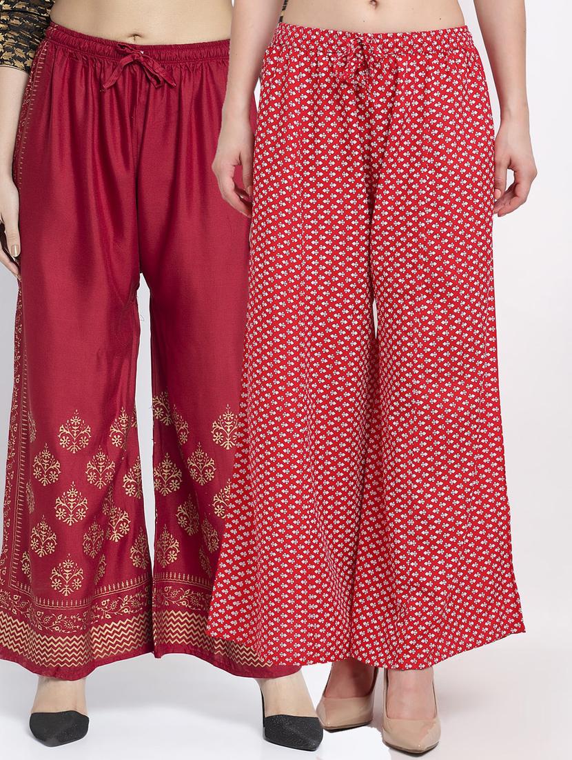 pack of 2 printed flared palazzo - 19125051 -  Zoom Image - 0