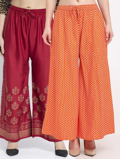 pack of 2 printed flared palazzo - 19125053 -  Standard Image - 0