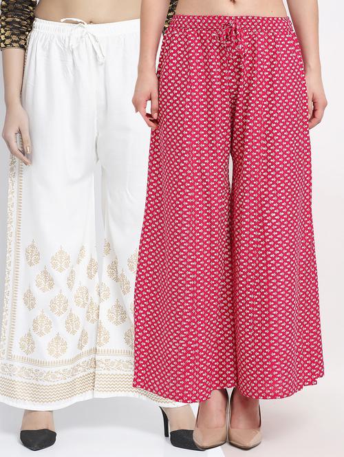pack of 2 printed flared palazzo - 19125070 -  Standard Image - 0