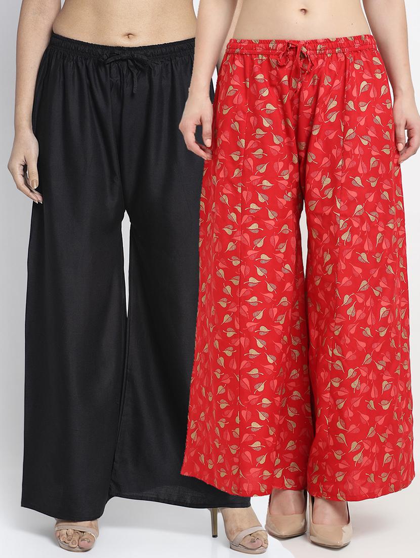 pack of 2 printed flared palazzo - 19125078 -  Zoom Image - 0