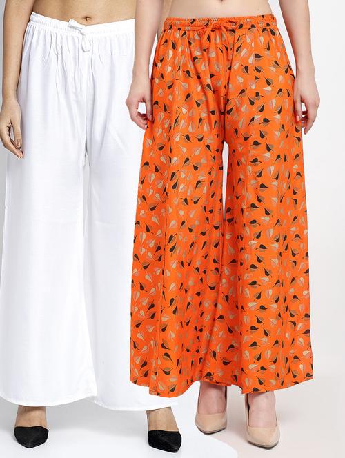 pack of 2 printed & solid palazzo - 19125090 -  Standard Image - 0