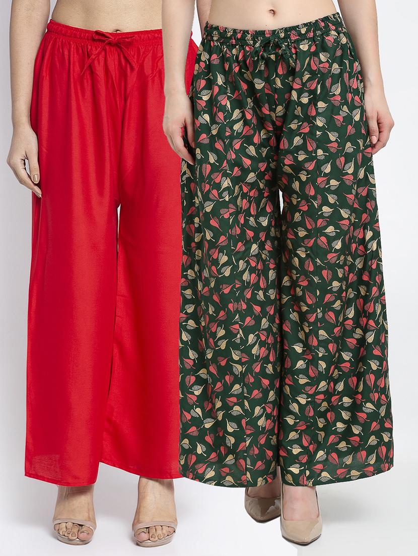 pack of 2 printed flared palazzo - 19125102 - Zoom Image - 0