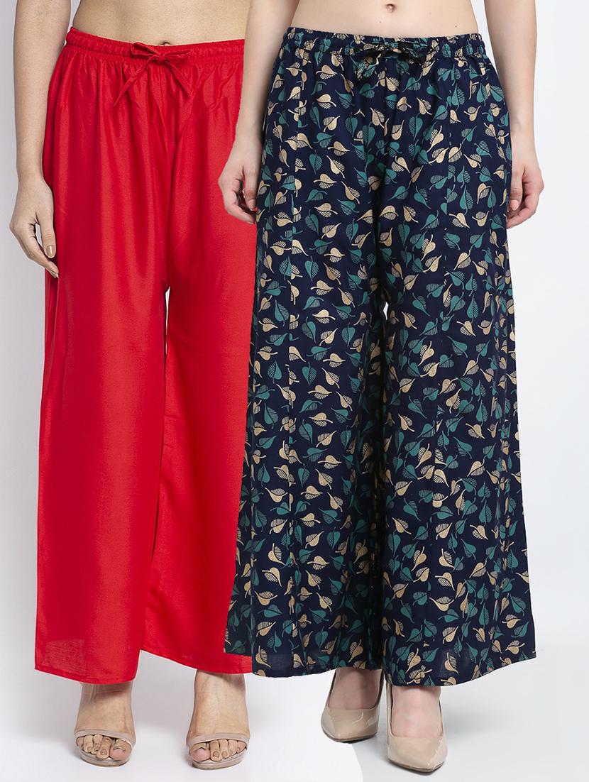pack of 2 printed flared palazzo - 19125105 -  Zoom Image - 0