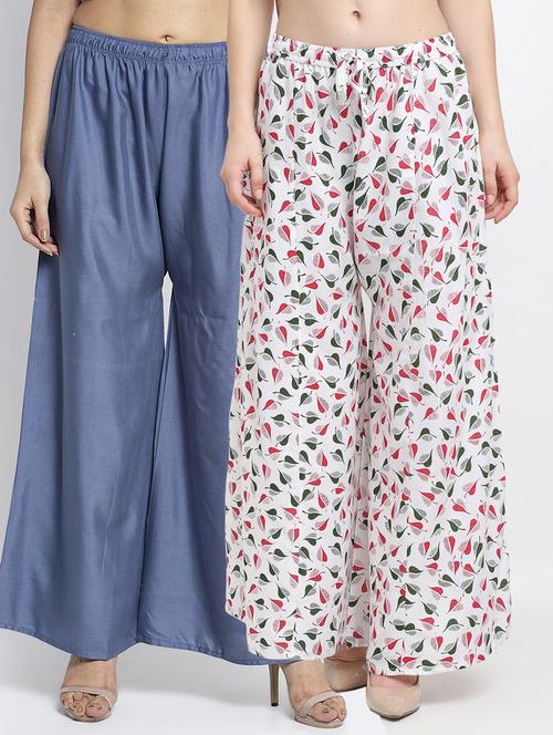 pack of 2 flared palazzos - 19125107 -  Standard Image - 0