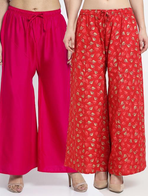 pack of 2 printed & solid palazzo - 19125128 -  Standard Image - 0