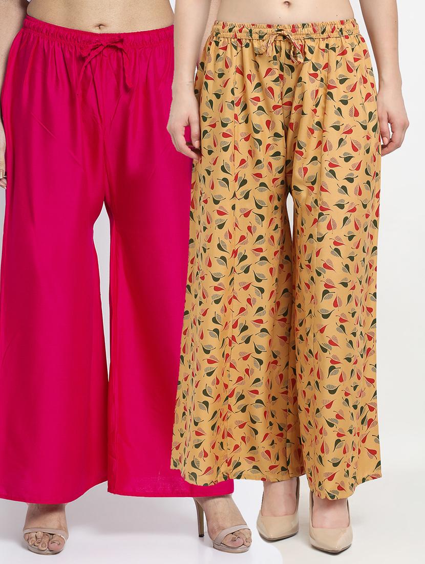 pack of 2 printed flared palazzo - 19125131 -  Zoom Image - 0