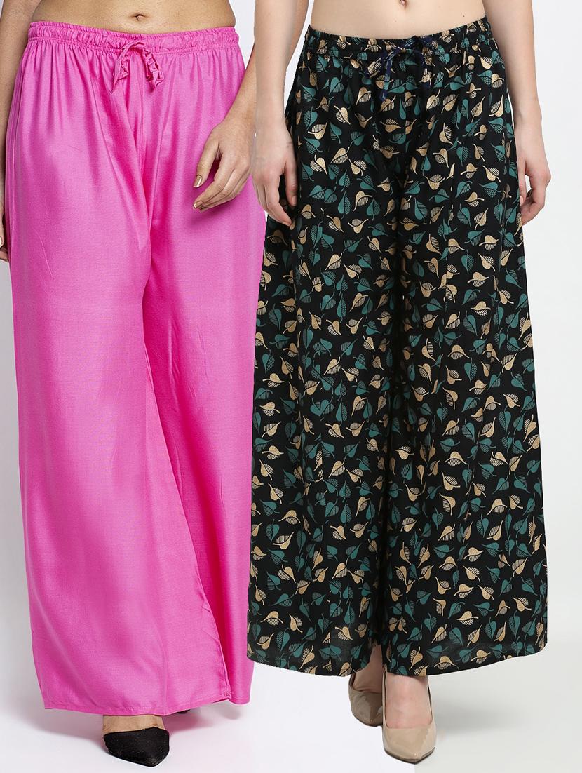 pack of 2 printed flared palazzo - 19125156 -  Zoom Image - 0