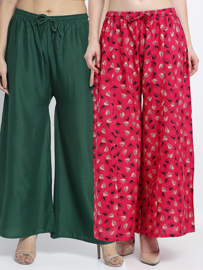 pack of 2 printed flared palazzo - 19125169 -  Zoom Image - 0