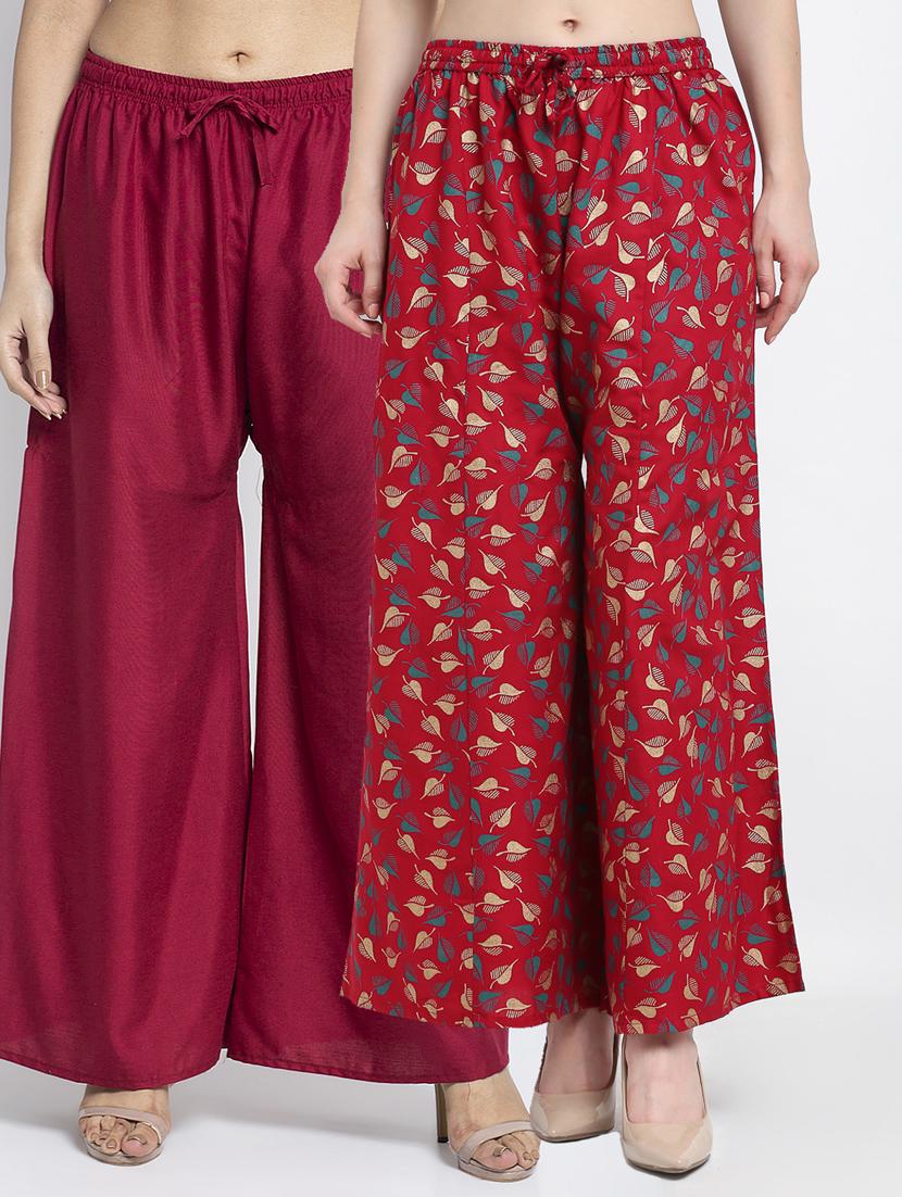 pack of 2 printed flared palazzo - 19125183 -  Zoom Image - 0