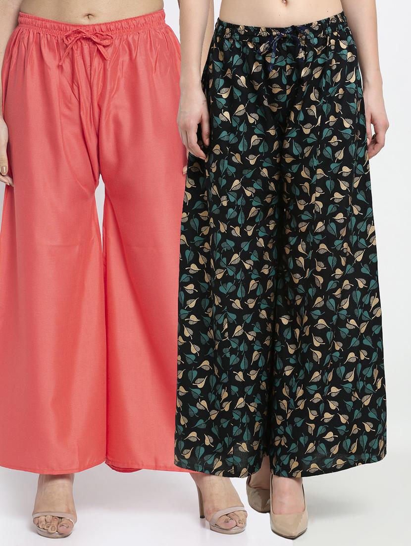 pack of 2 printed flared palazzo - 19125186 -  Zoom Image - 0