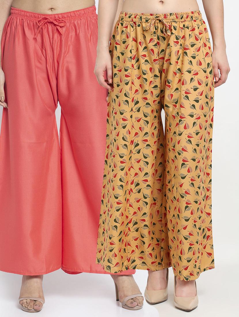 pack of 2 printed & solid palazzo  - 19125191 -  Zoom Image - 0