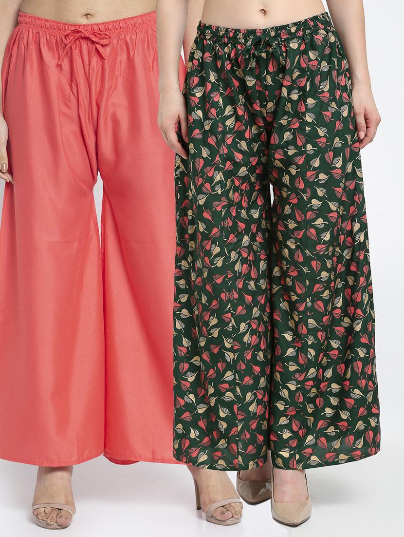 pack of 2 printed flared palazzo - 19125192 -  Zoom Image - 0