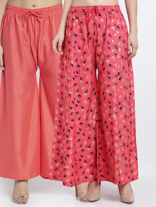 pack of 2 printed & solid palazzo  - 19125194 -  Standard Image - 0