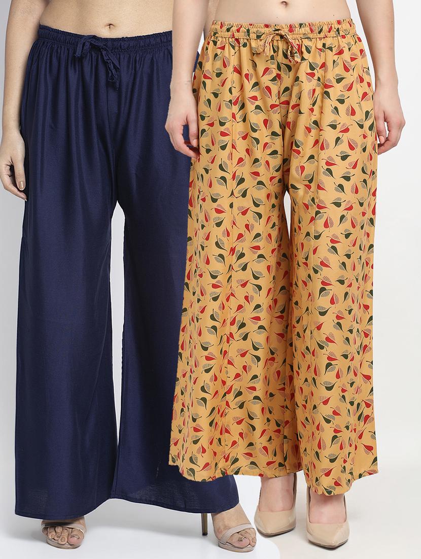 pack of 2 printed flared palazzo - 19125211 -  Zoom Image - 0