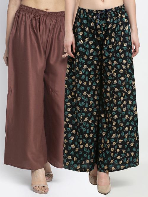 pack of 2 flared palazzos - 19125216 -  Standard Image - 0
