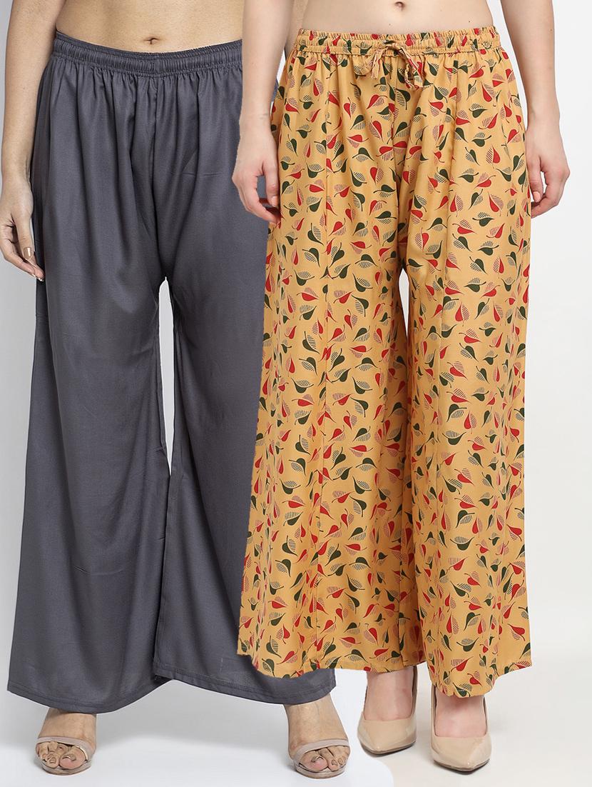pack of 2 printed flared palazzo - 19125251 -  Zoom Image - 0