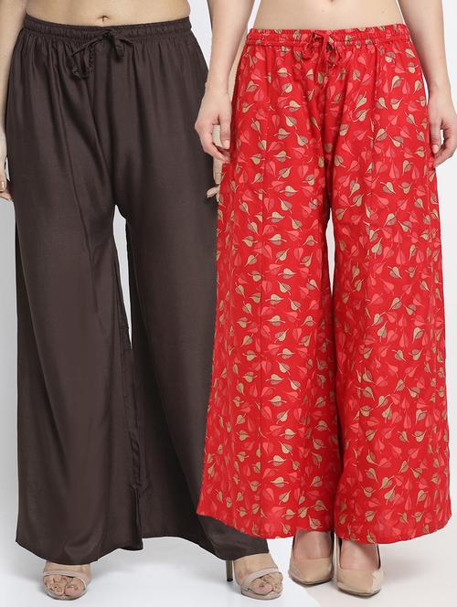 pack of 2 printed flared palazzo - 19125298 -  Standard Image - 0