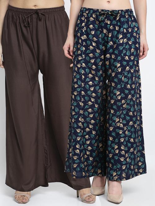 pack of 2 printed flared palazzo - 19125305 -  Standard Image - 0
