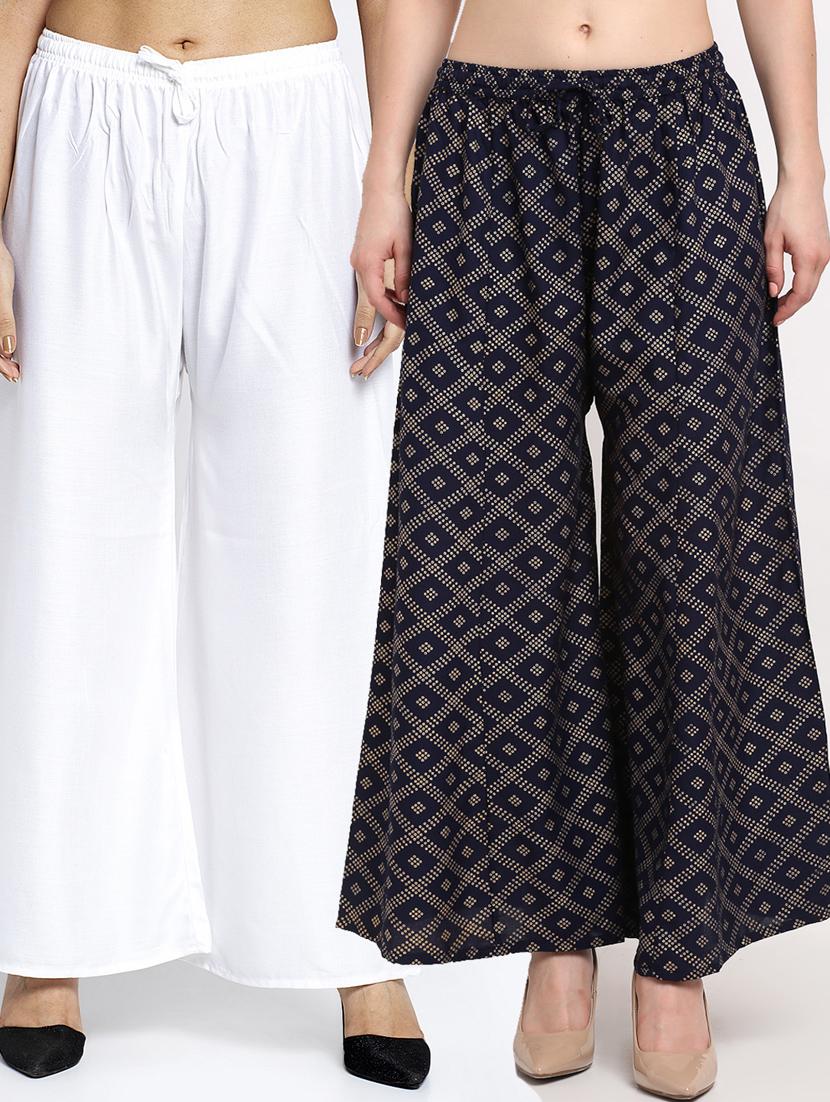 pack of 2 printed flared palazzo - 19125325 -  Zoom Image - 0