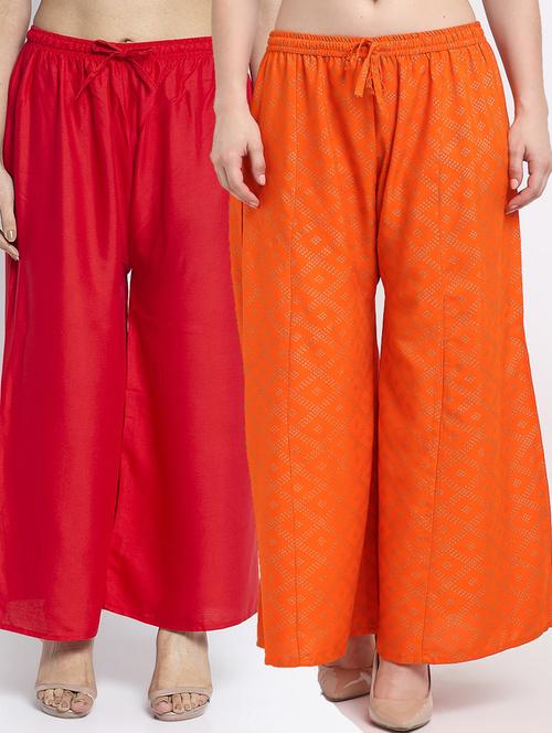 pack of 2 printed & solid palazzo - 19125330 -  Standard Image - 0