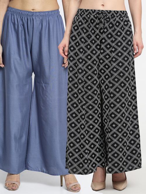 pack of 2 flared palazzos - 19125336 -  Standard Image - 0