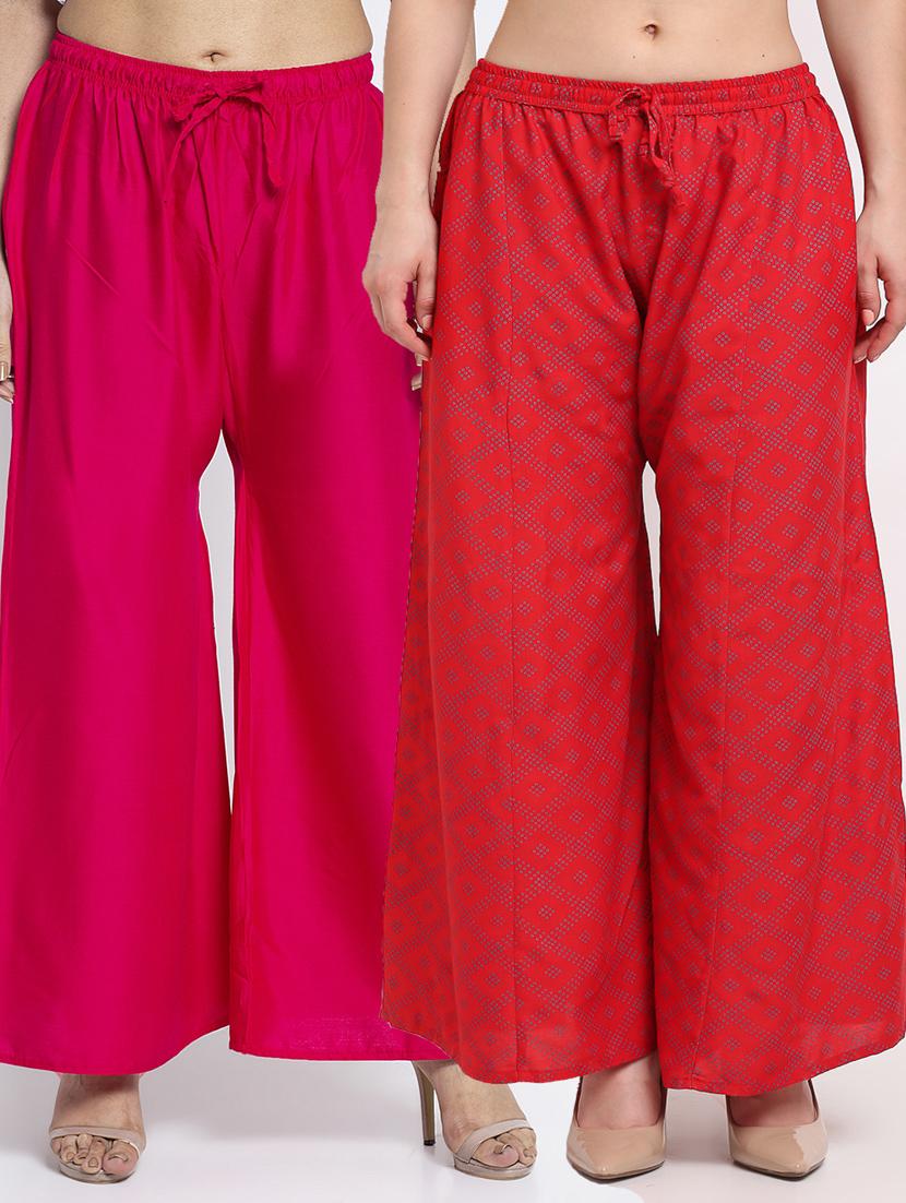 pack of 2 printed flared palazzo - 19125347 -  Zoom Image - 0