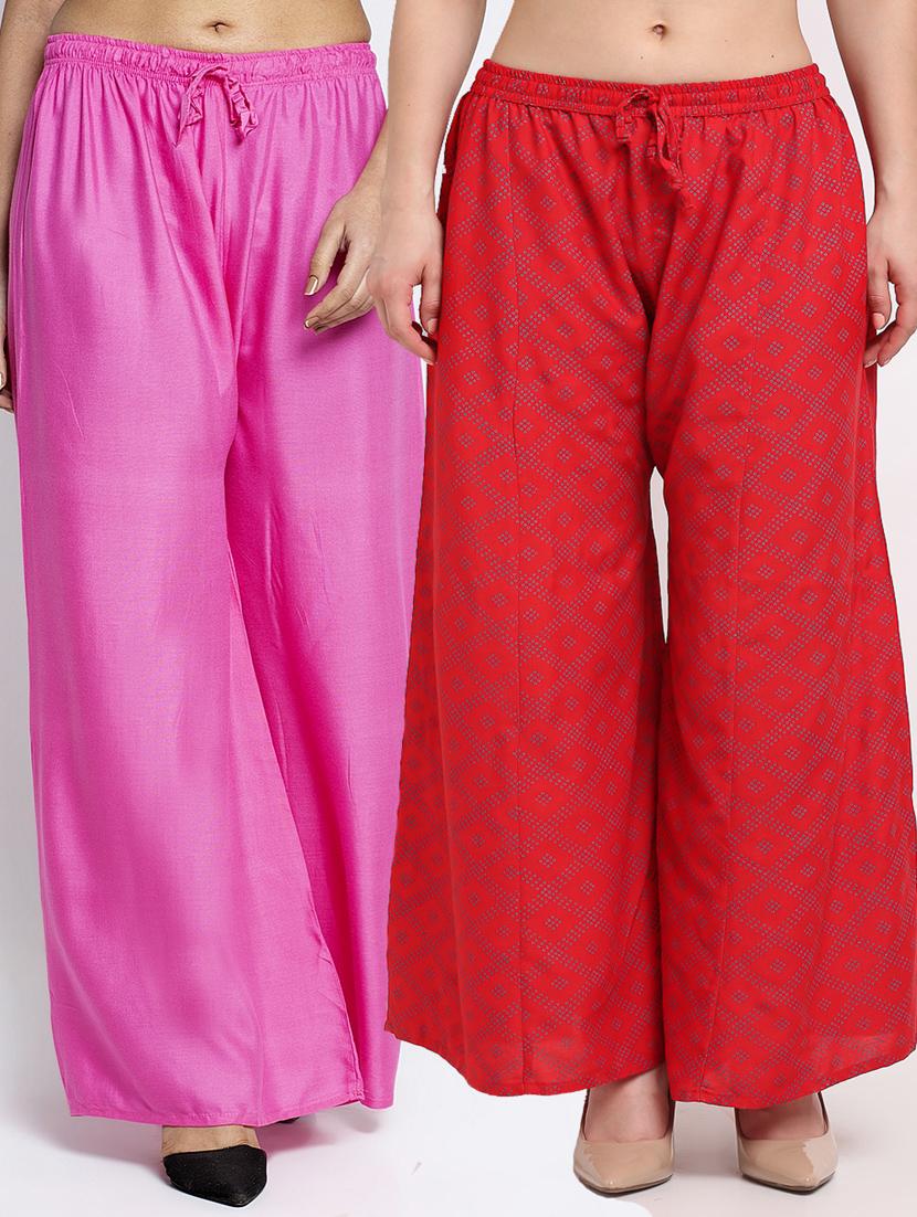 pack of 2 printed flared palazzo - 19125366 -  Zoom Image - 0