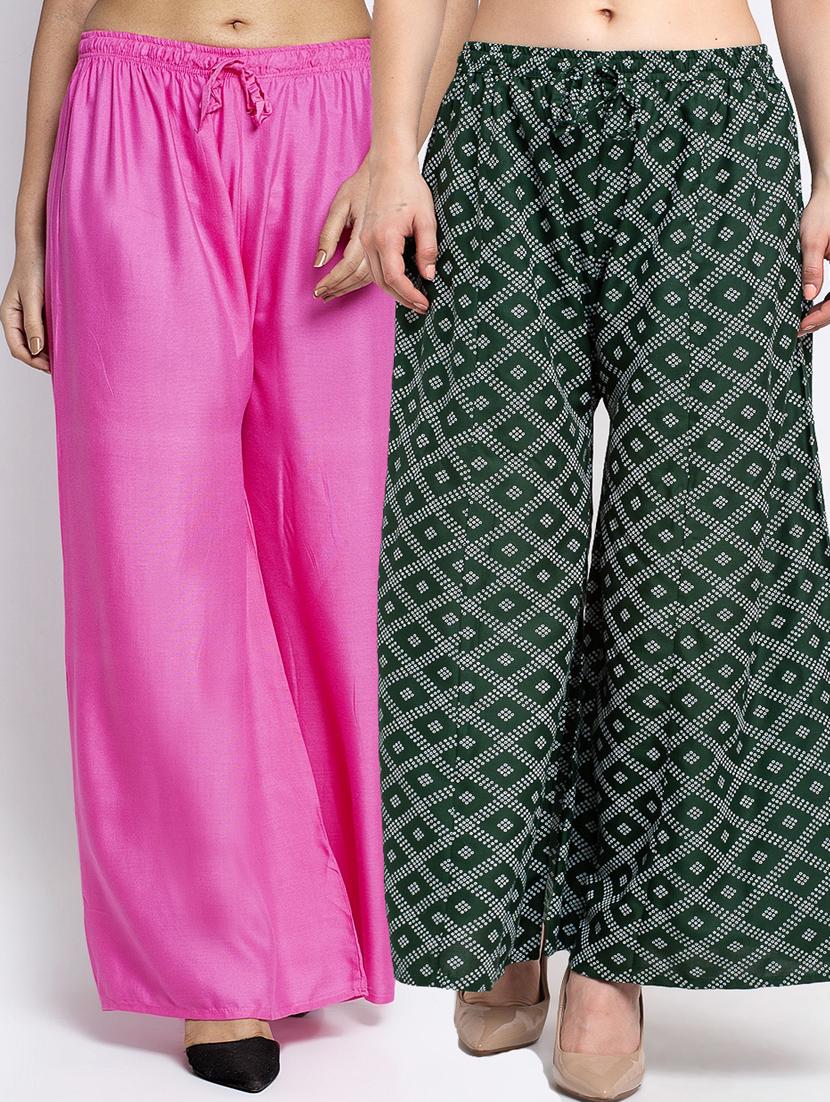 pack of 2 printed flared palazzo - 19125370 -  Zoom Image - 0