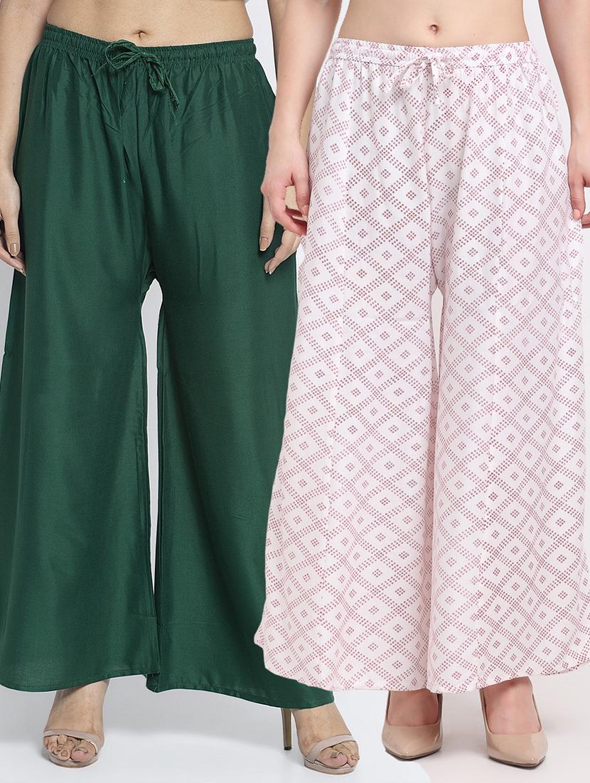 pack of 2 printed flared palazzo - 19125375 -  Zoom Image - 0