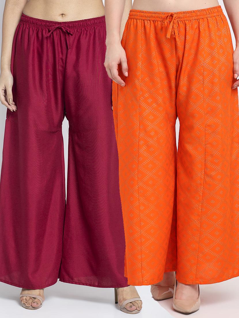 pack of 2 printed & solid palazzo  - 19125388 -  Zoom Image - 0