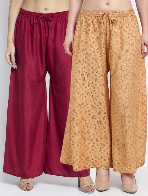 pack of 2 printed flared palazzo - 19125389 -  Standard Image - 0