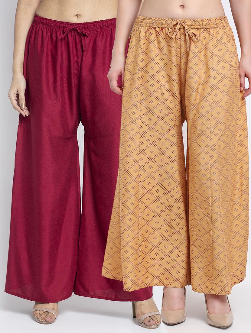 pack of 2 printed flared palazzo - 19125389 -  Zoom Image - 0