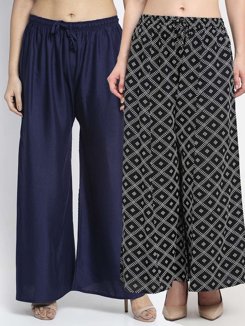 pack of 2 flared palazzos