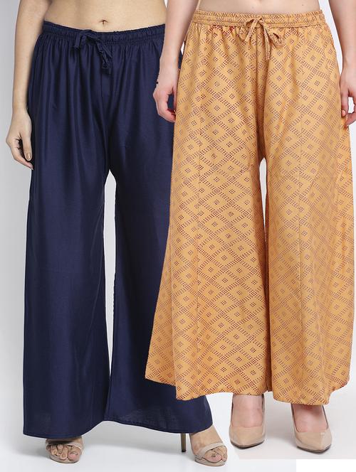 pack of 2 printed flared palazzo - 19125409 -  Standard Image - 0